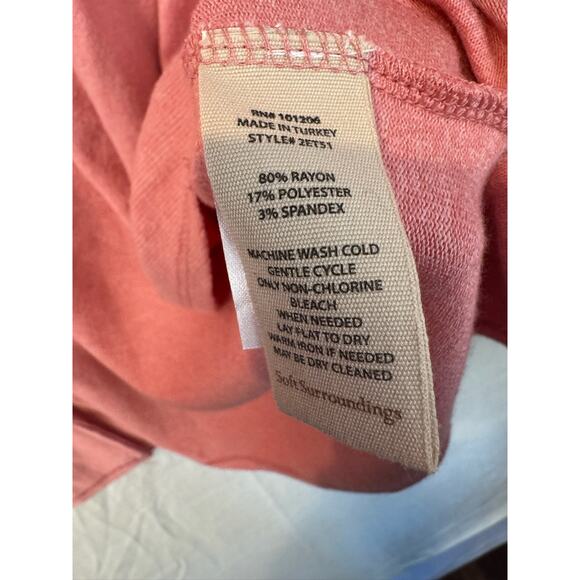 Soft Surroundings Pink Open Front Cardigan Size XL Lightweight Drape Sweater - Picture 4 of 5